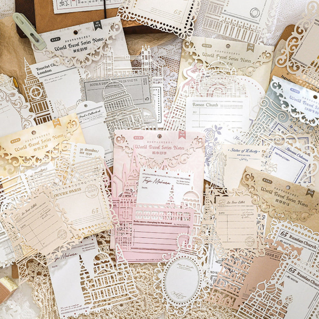 Around the World Series Vintage Hollow Note Cards