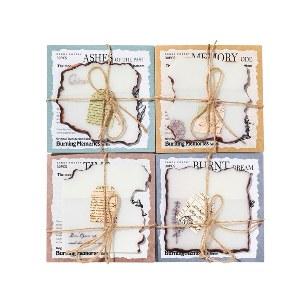 Burning Memories Series Transparent Burnt Sticky Notes