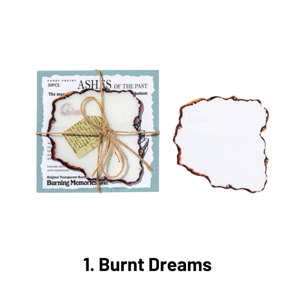 Burning Memories Series Transparent Burnt Sticky Notes