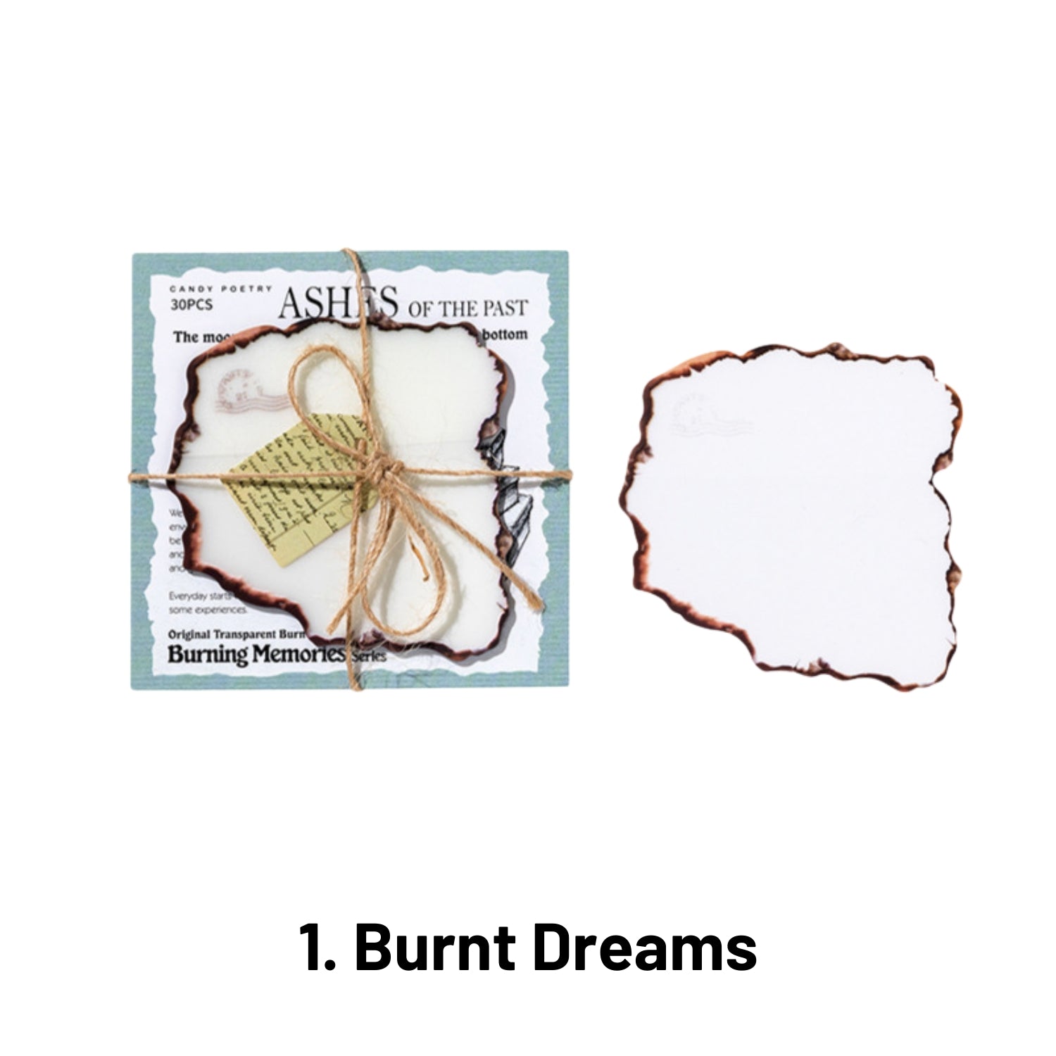 Burning Memories Series Transparent Burnt Sticky Notes