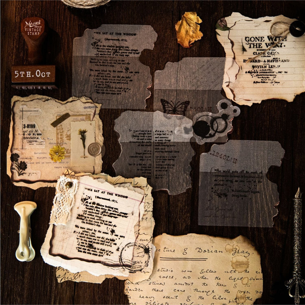 Burning Memories Series Transparent Burnt Sticky Notes