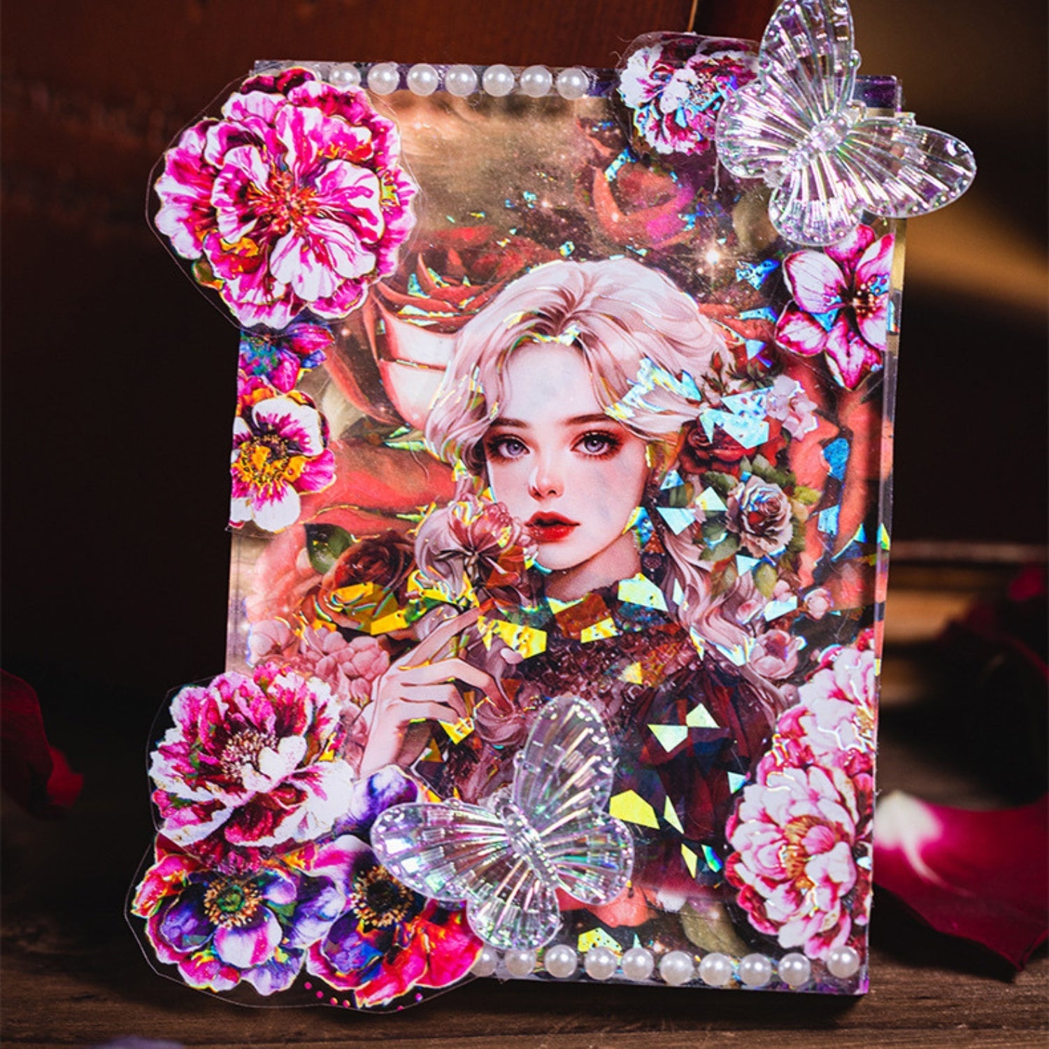 Dark Night Goddess Series Shell Light Dual Material Character Theme Sticker Pack