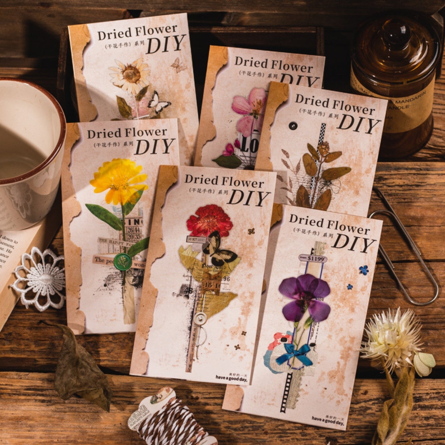 Dried Flower Handmade Series Simulated Dried Flower Material Stickers