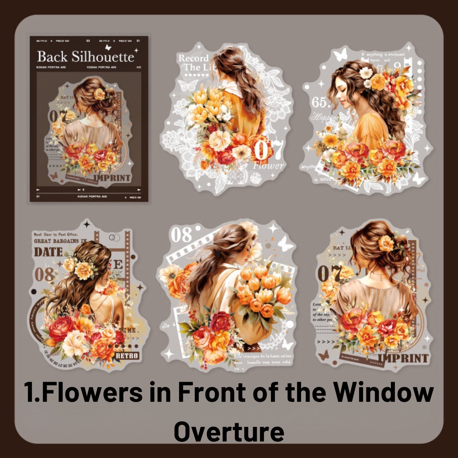 Freeze-frame Back Series Character Material Sticker Pack