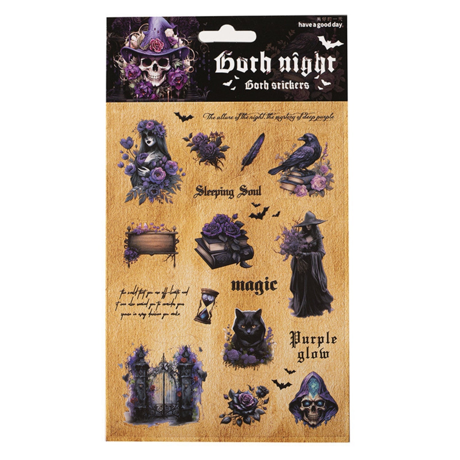 Gothic Night Series Retro Dark Flat Sheet Cut Film Sticker