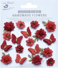 Little Birdie Cloria Paper Flowers and Butterflies - Scarlet Blend 18 /Pkg