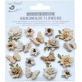 Little Birdie Cloria Paper Flowers - Ivory Pearl 18/Pkg