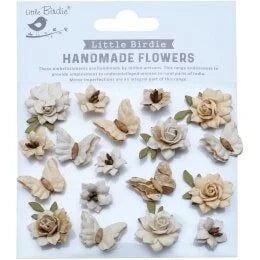 Little Birdie Cloria Paper Flowers - Ivory Pearl 18/Pkg