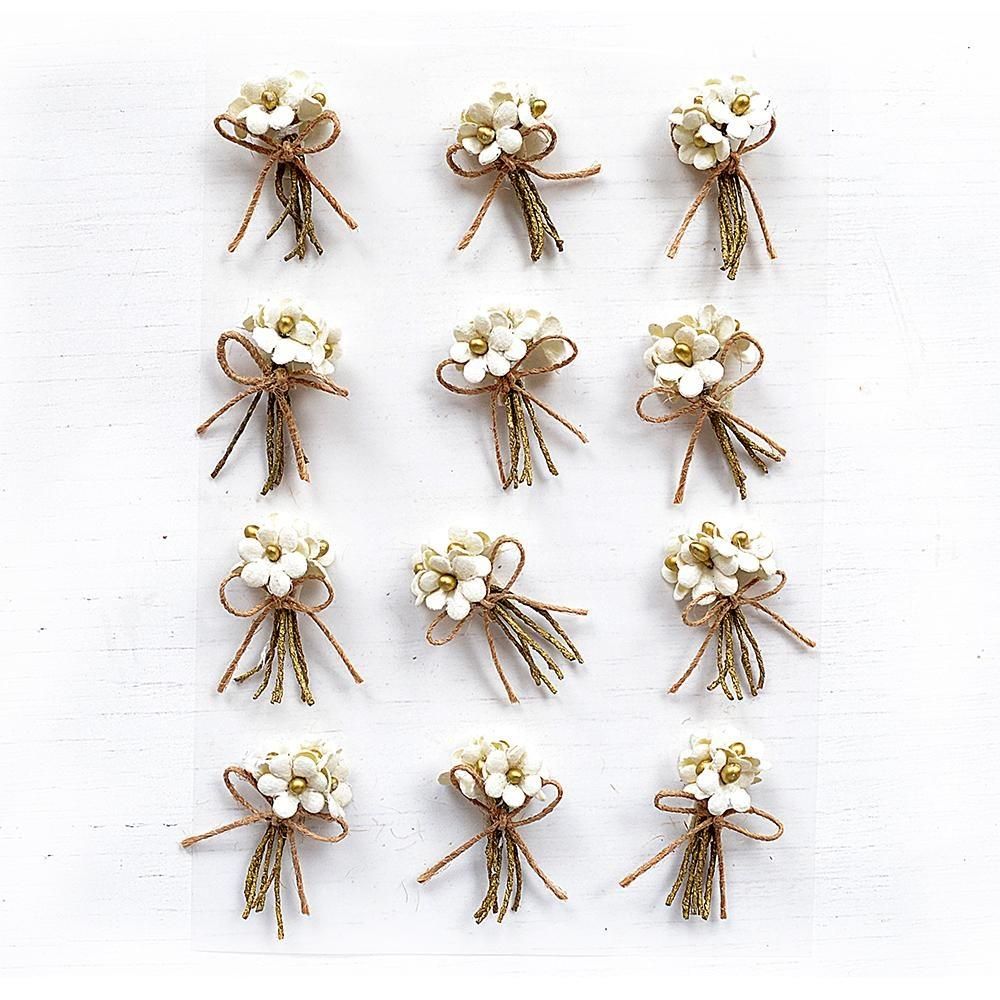 Little Birdie Paper Bouquet - Shabby Chic 12/Pkg