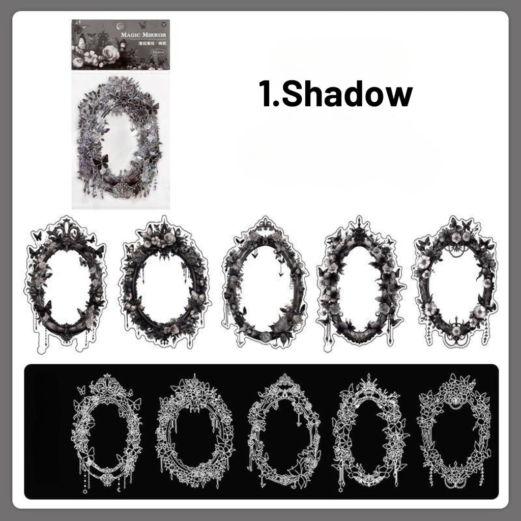Magic Mirror Series Large Photo Frame Hot Stamping Silver Sticker Pack