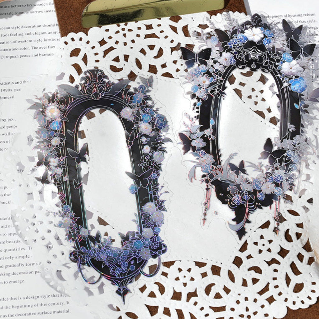 Magic Mirror Series Large Photo Frame Hot Stamping Silver Sticker Pack