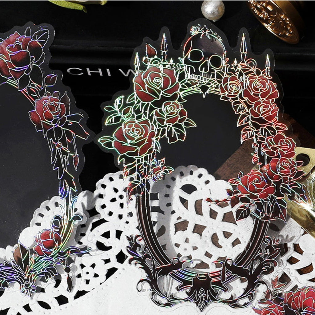 Magic Mirror Series Large Photo Frame Hot Stamping Silver Sticker Pack