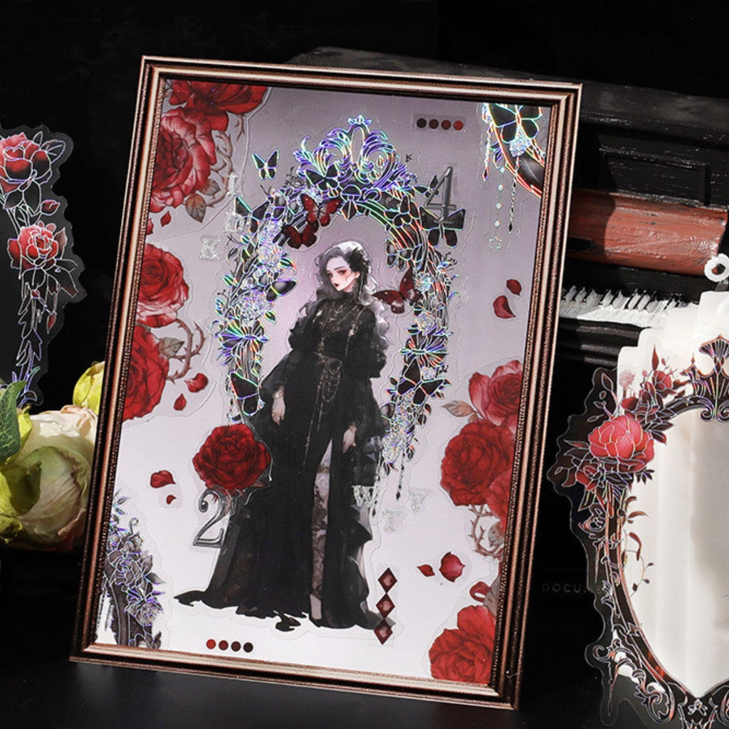 Magic Mirror Series Large Photo Frame Hot Stamping Silver Sticker Pack