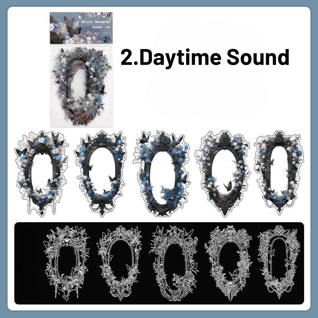 Magic Mirror Series Large Photo Frame Hot Stamping Silver Sticker Pack