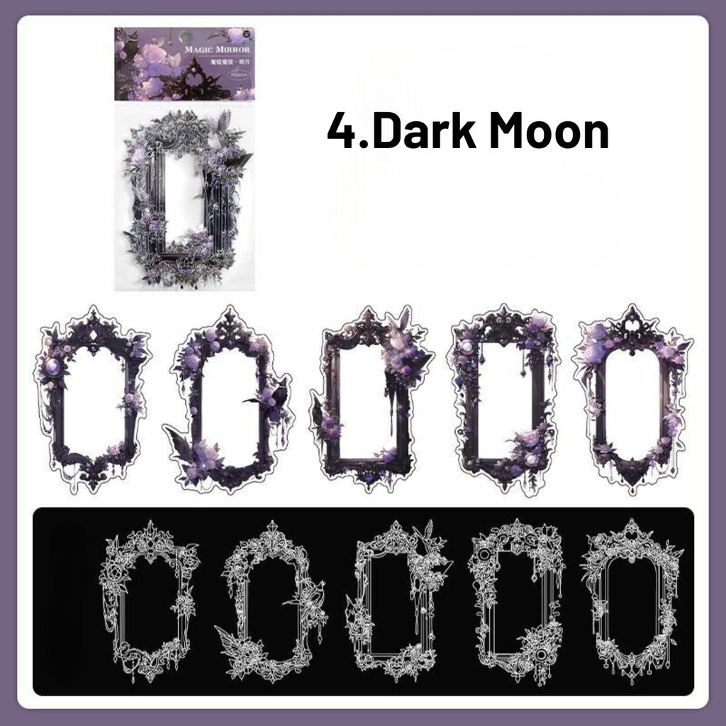 Magic Mirror Series Large Photo Frame Hot Stamping Silver Sticker Pack