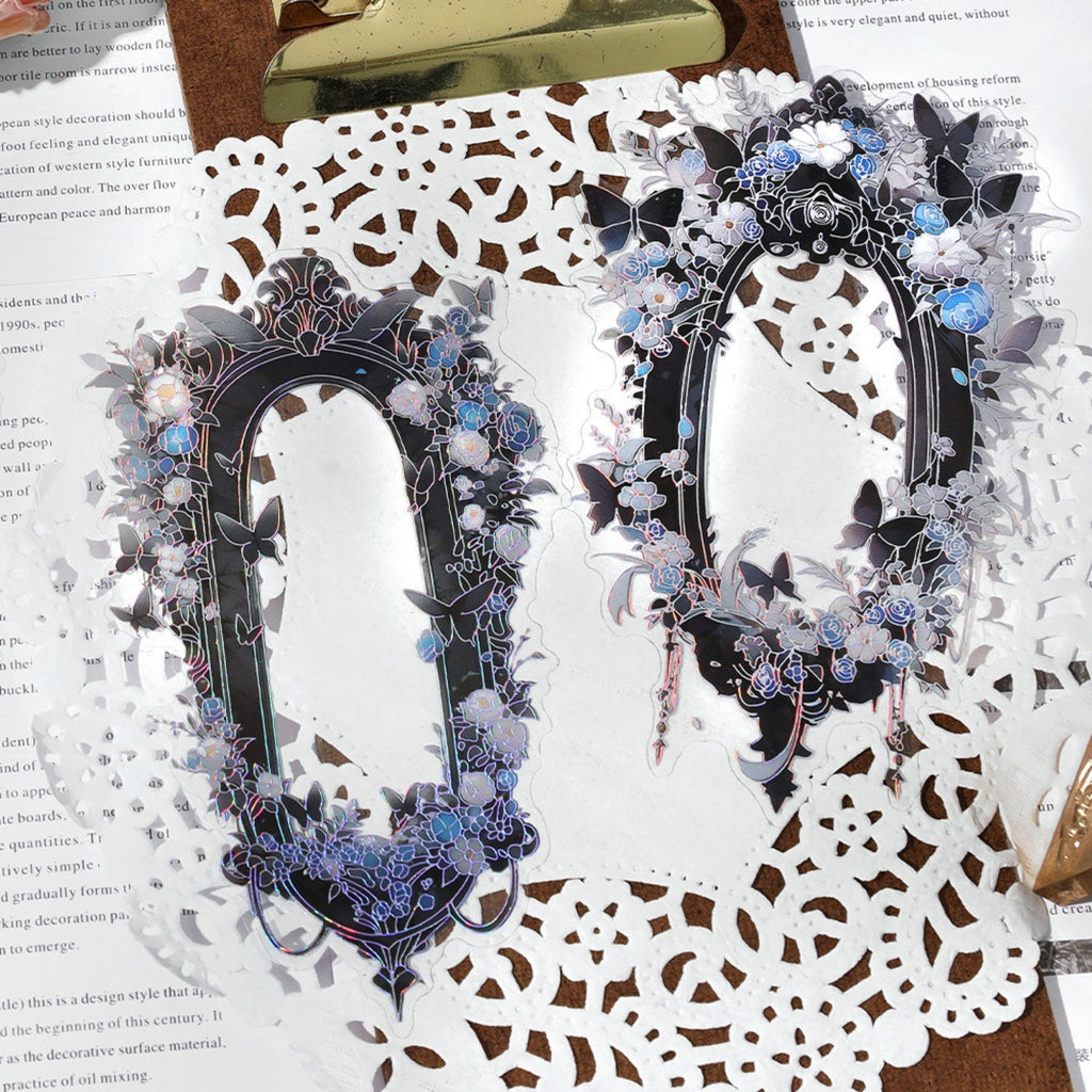 Magic Mirror Series Large Photo Frame Hot Stamping Silver Sticker Pack