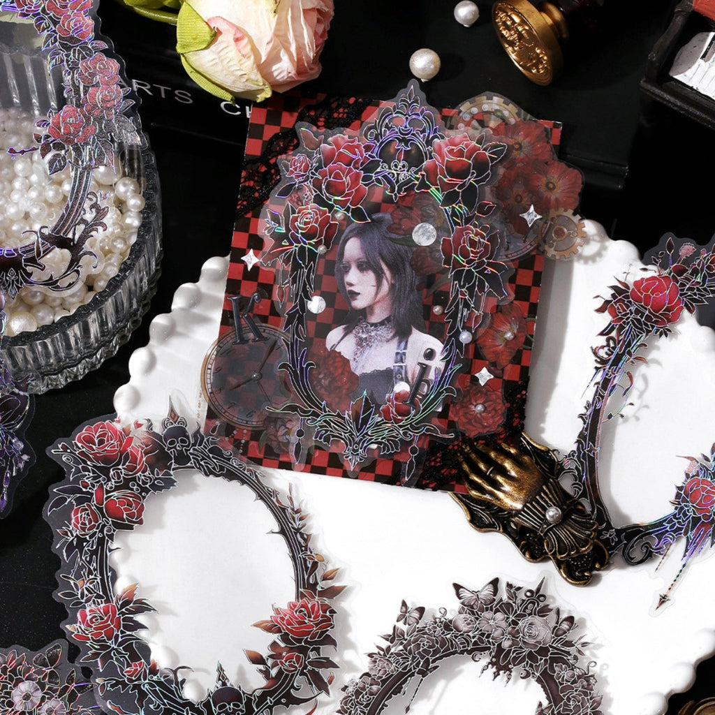 Magic Mirror Series Large Photo Frame Hot Stamping Silver Sticker Pack