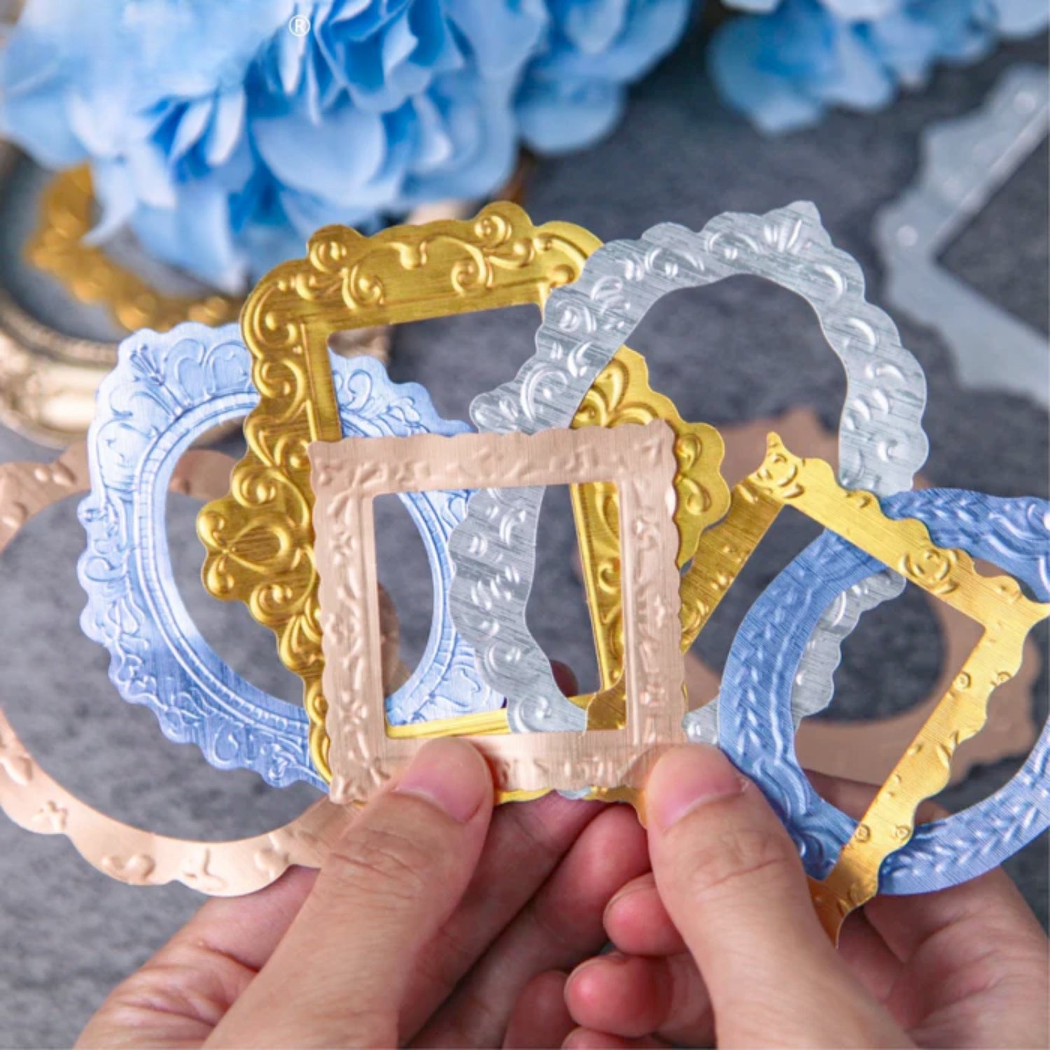 Metal Mirror Series Frame Theme Stickers