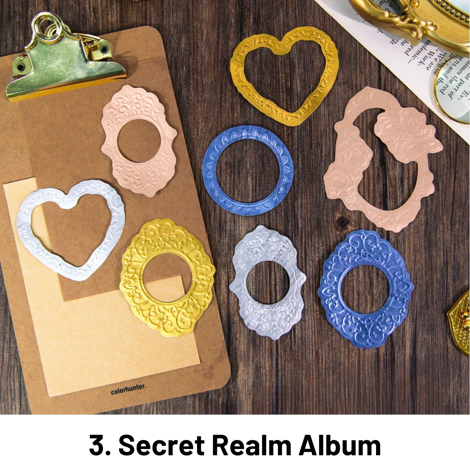 Metal Mirror Series Frame Theme Stickers