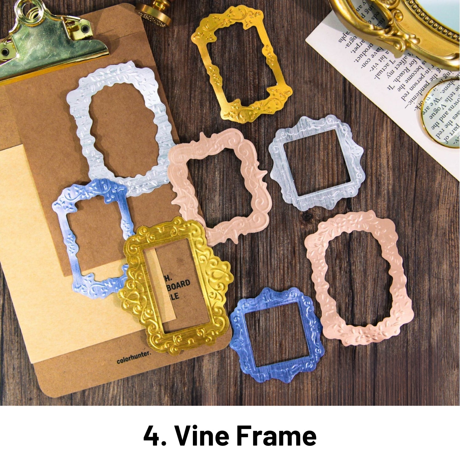 Metal Mirror Series Frame Theme Stickers