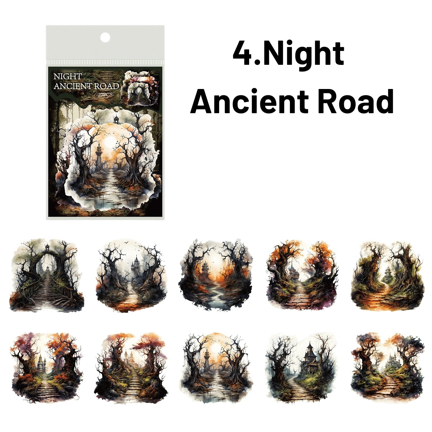 Mist Tales Series Creative Retro PET Clear Sticker Pack
