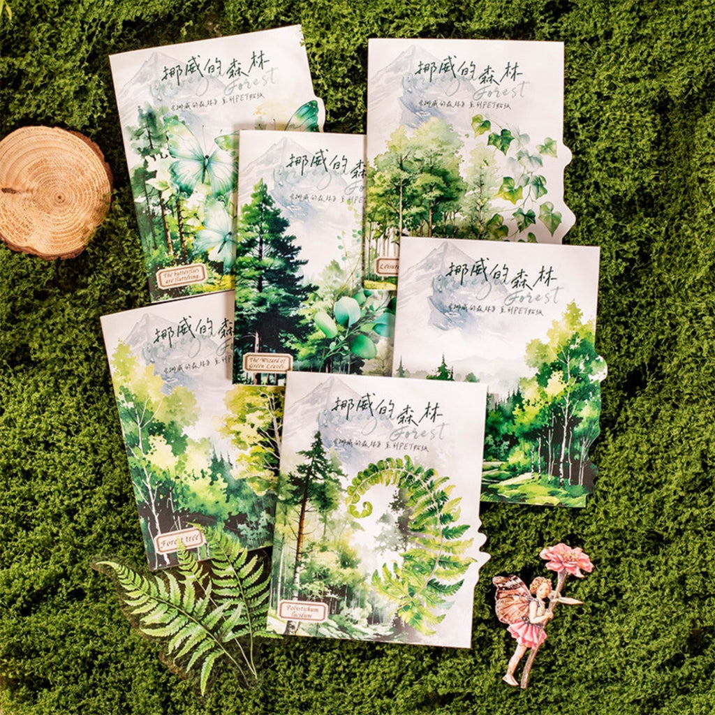 Norwegian Forest Series Green Landscape Sticker Pack