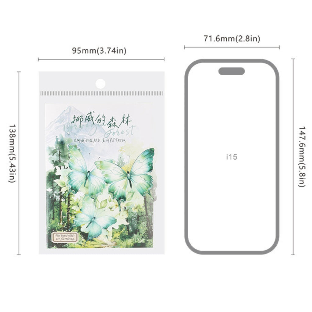 Norwegian Forest Series Green Landscape Sticker Pack