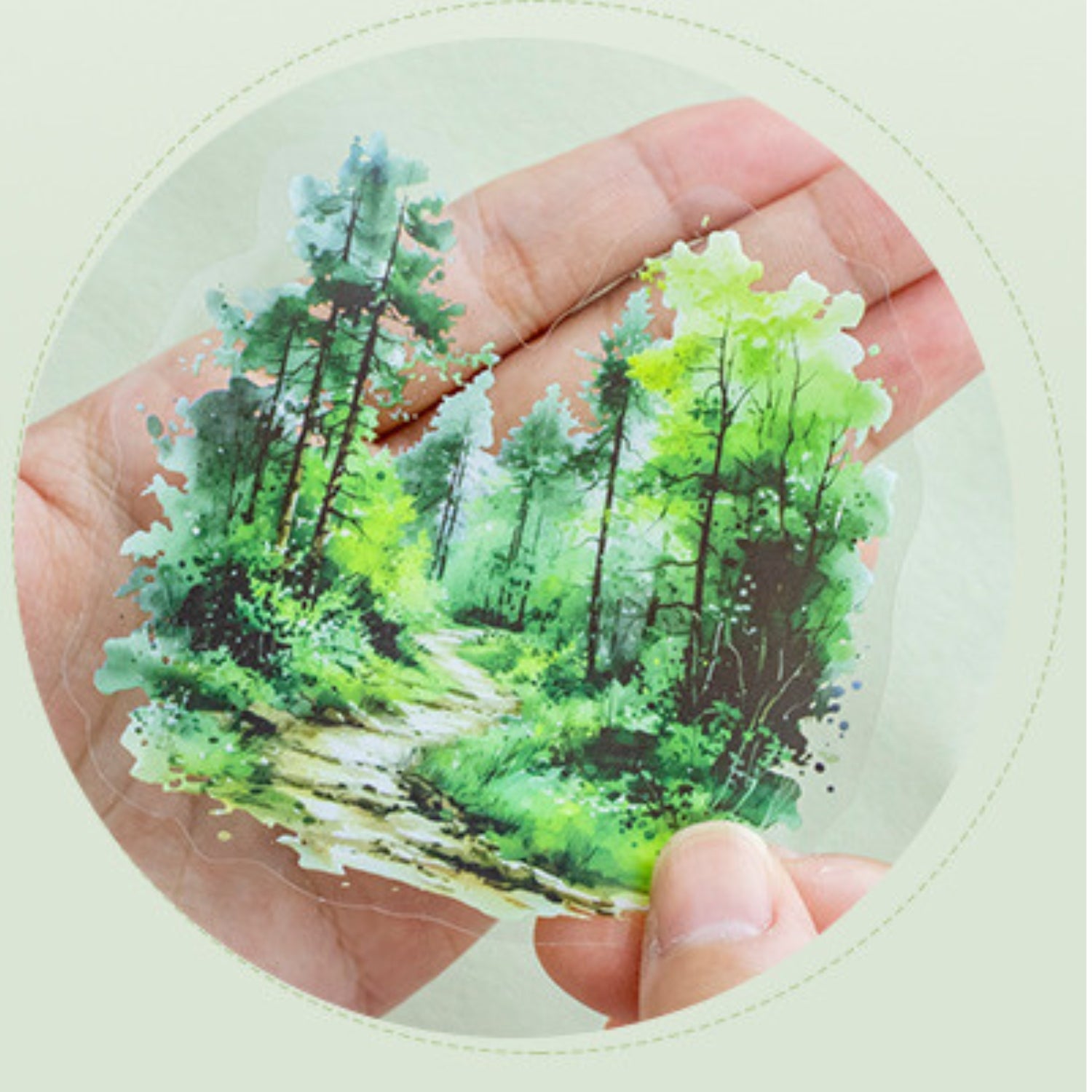 Norwegian Forest Series Green Landscape Sticker Pack