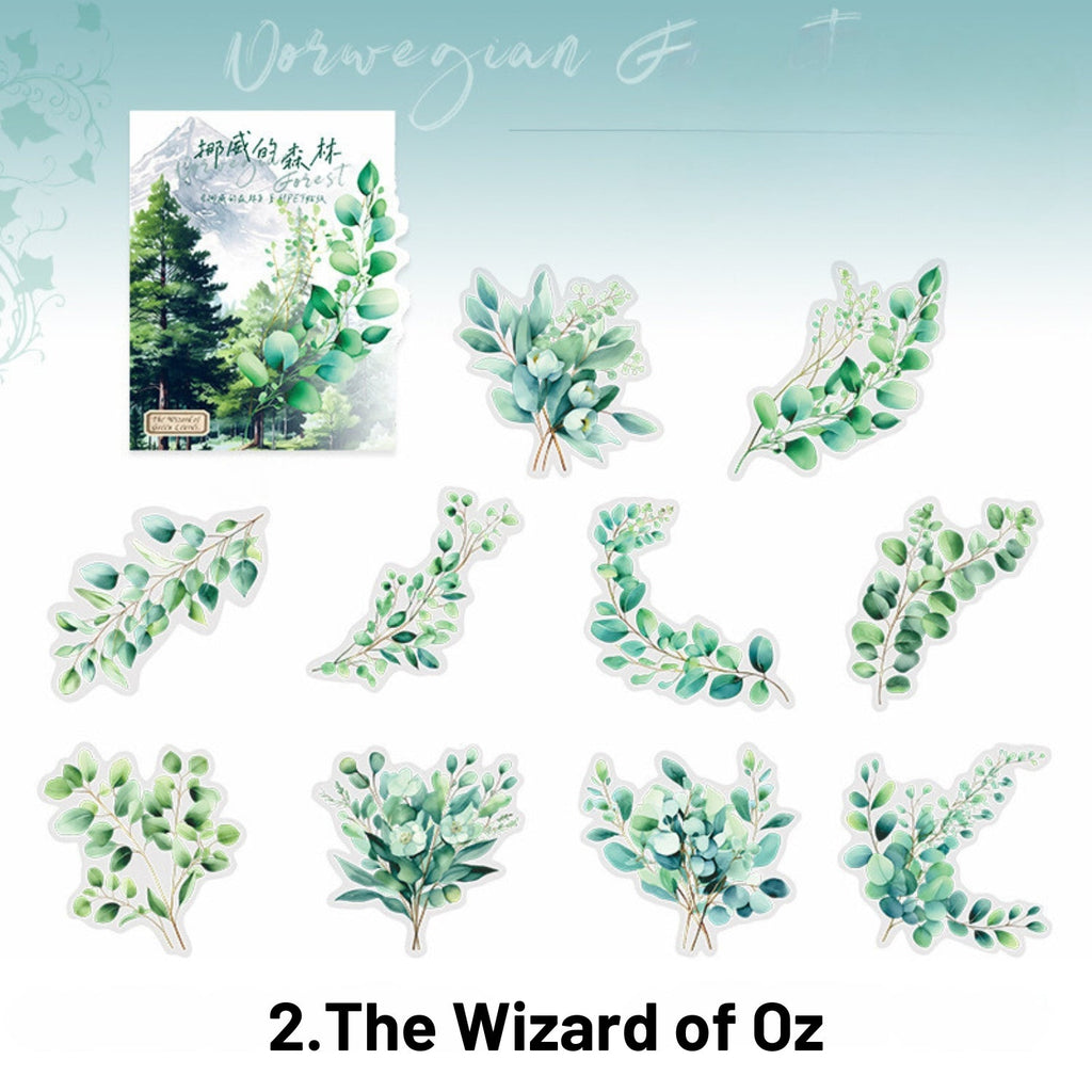Norwegian Forest Series Green Landscape Sticker Pack