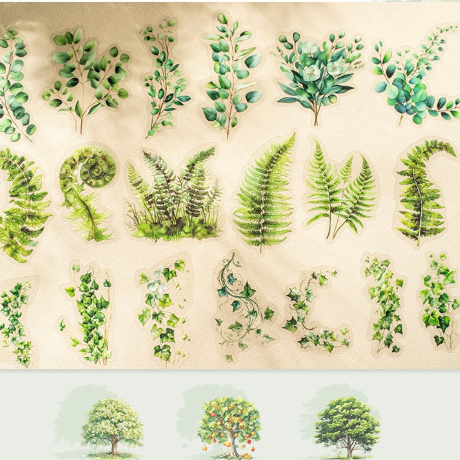 Norwegian Forest Series Green Landscape Sticker Pack