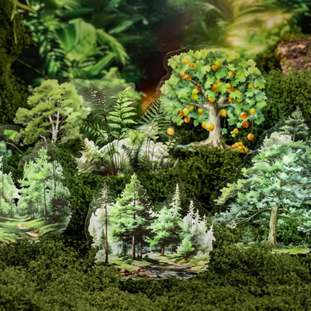 Norwegian Forest Series Green Landscape Sticker Pack