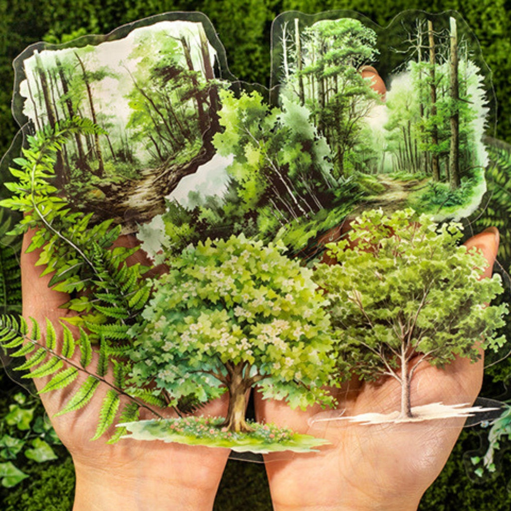 Norwegian Forest Series Green Landscape Sticker Pack