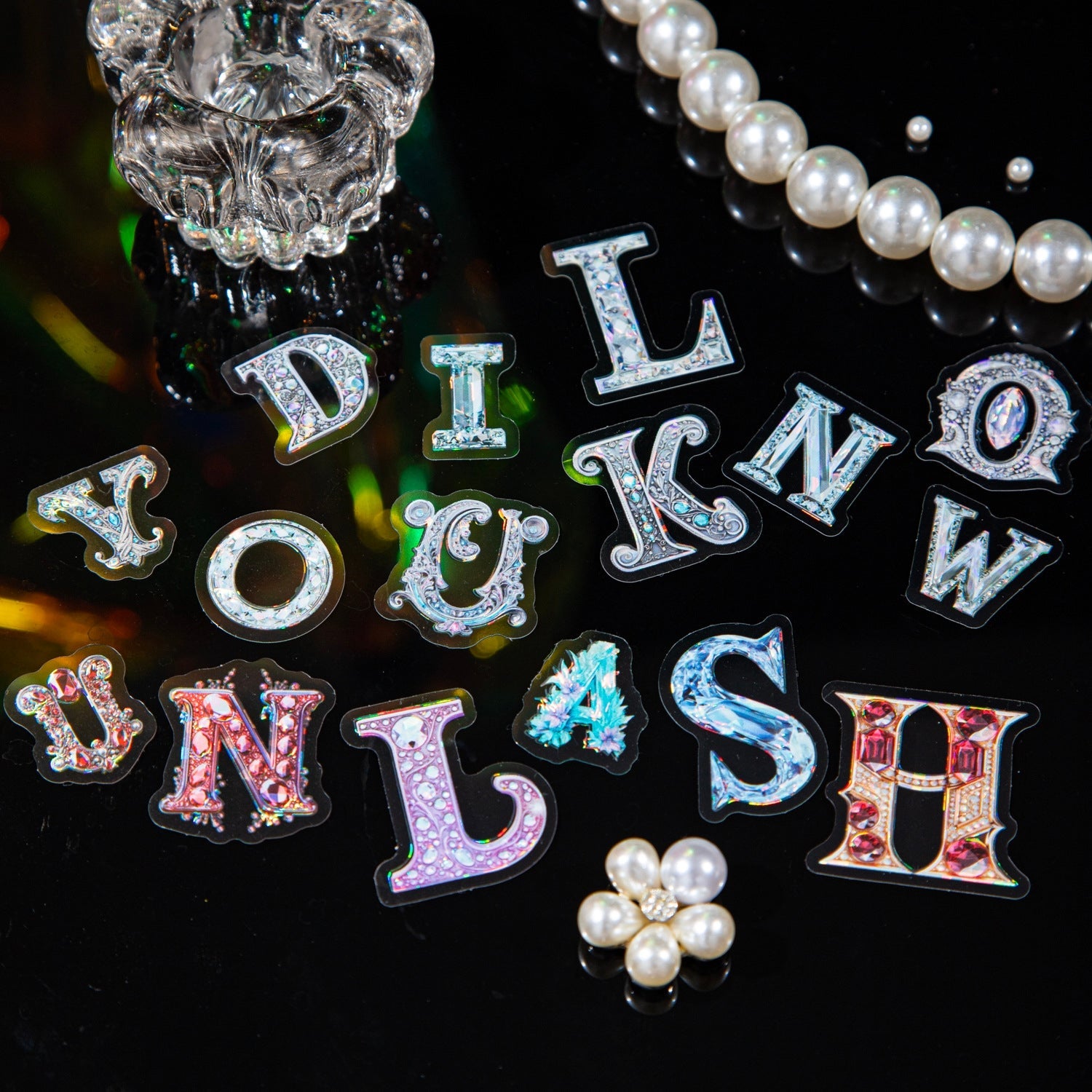 Shell Light Letter Decorative Sticker