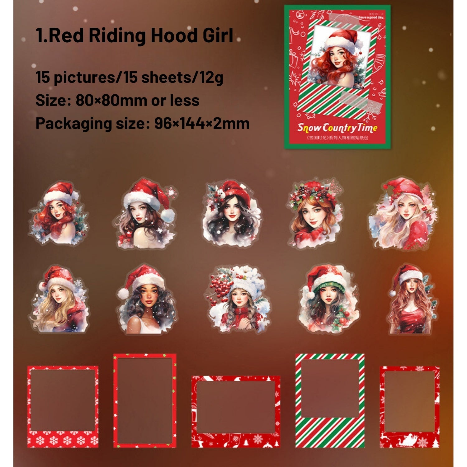 Snow Country Time Series Christmas Polaroid Character Sticker Pack