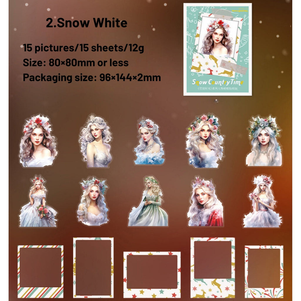 Snow Country Time Series Christmas Polaroid Character Sticker Pack