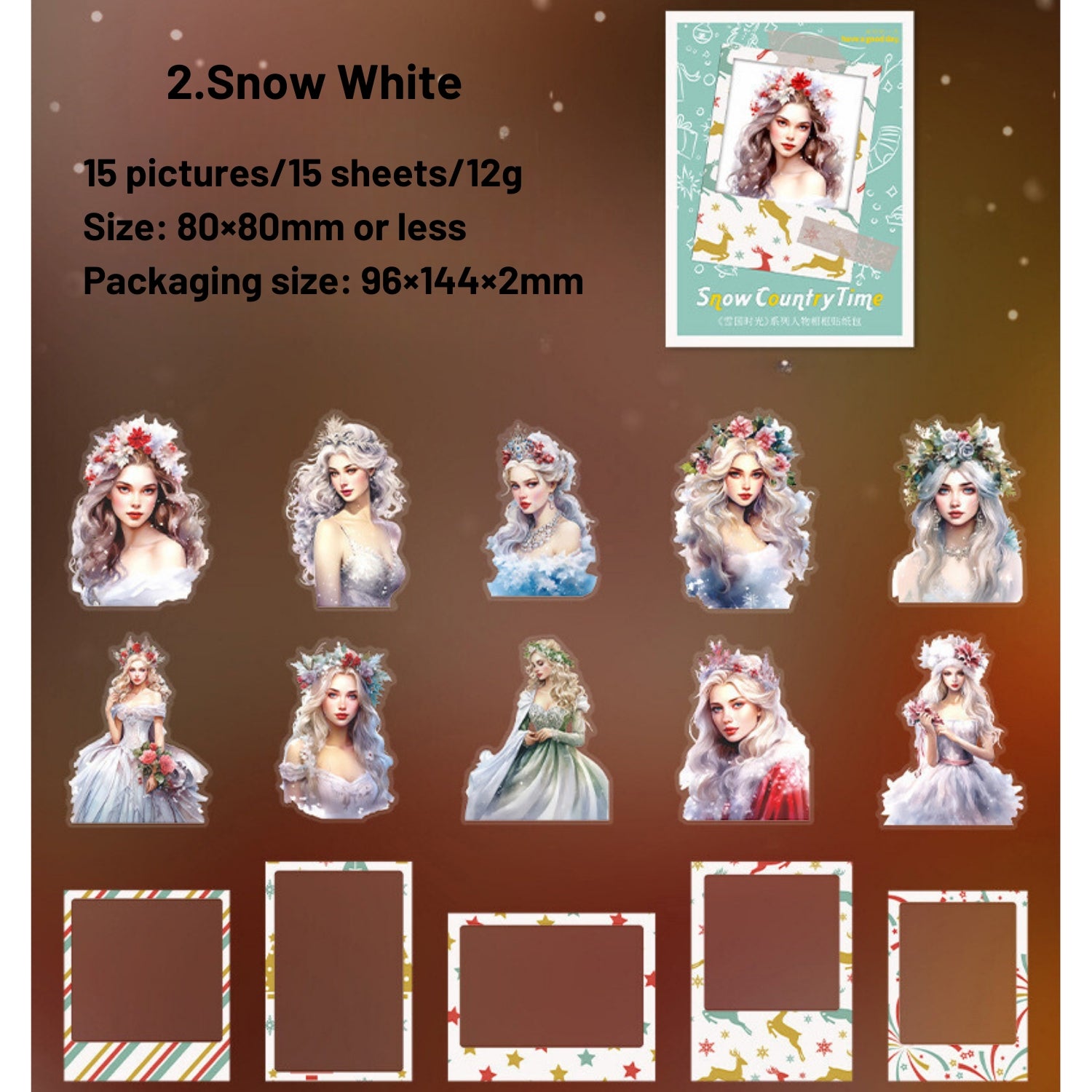 Snow Country Time Series Christmas Polaroid Character Sticker Pack