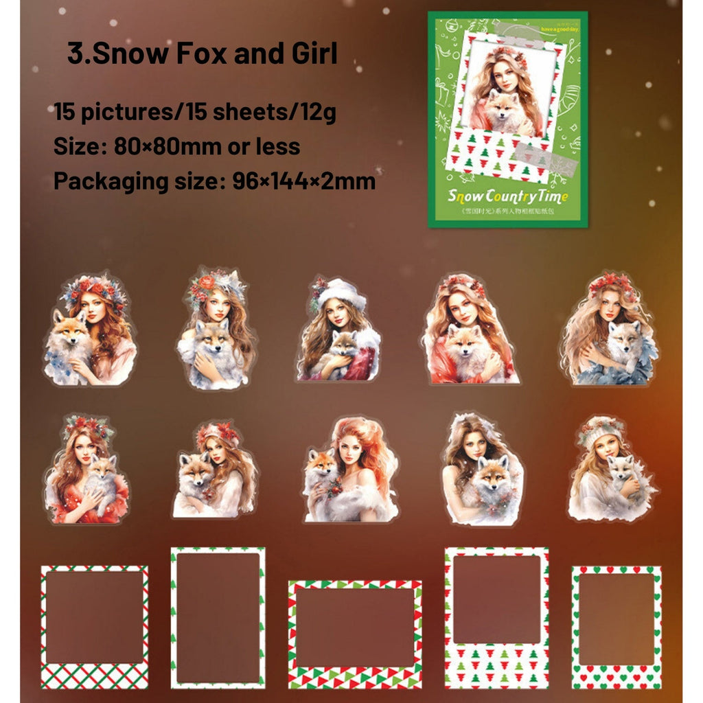 Snow Country Time Series Christmas Polaroid Character Sticker Pack