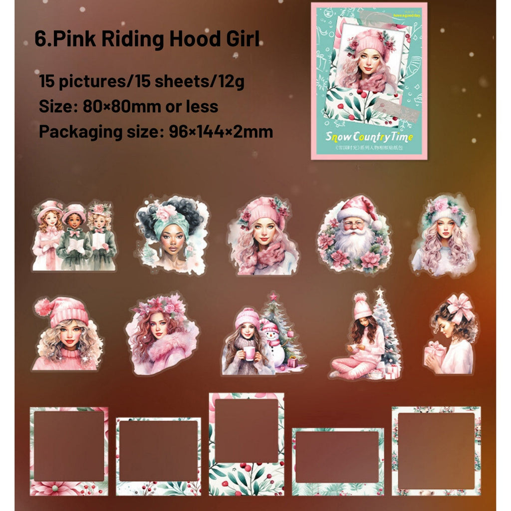 Snow Country Time Series Christmas Polaroid Character Sticker Pack