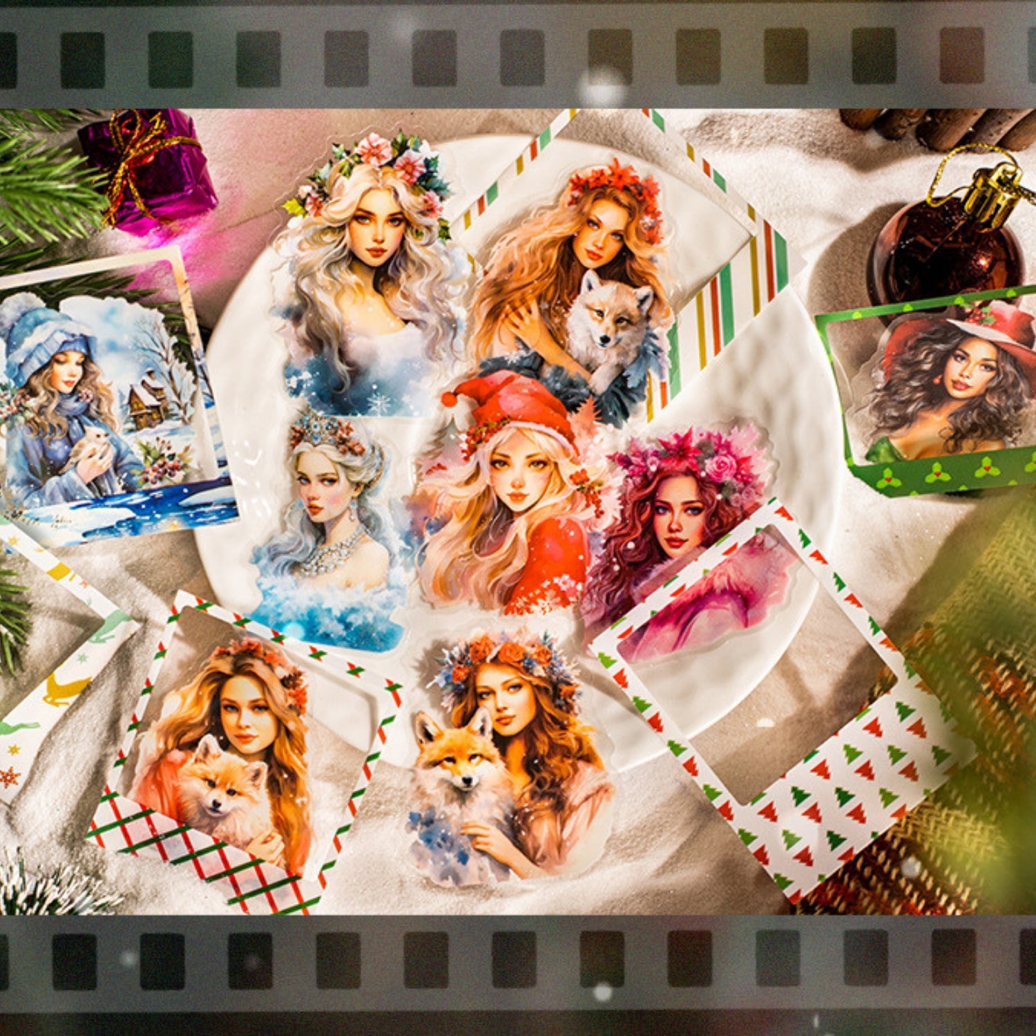 Snow Country Time Series Christmas Polaroid Character Sticker Pack