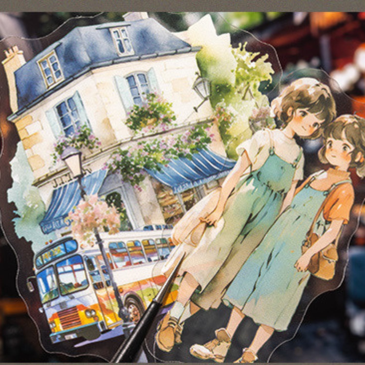 Strolling In The City Series Fashion Character Scene Sticker Pack