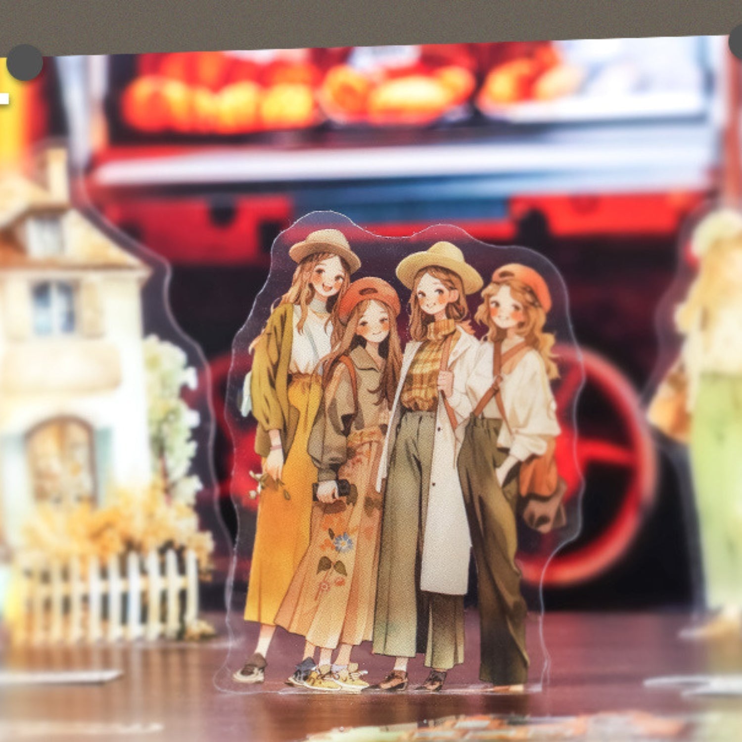 Strolling In The City Series Fashion Character Scene Sticker Pack