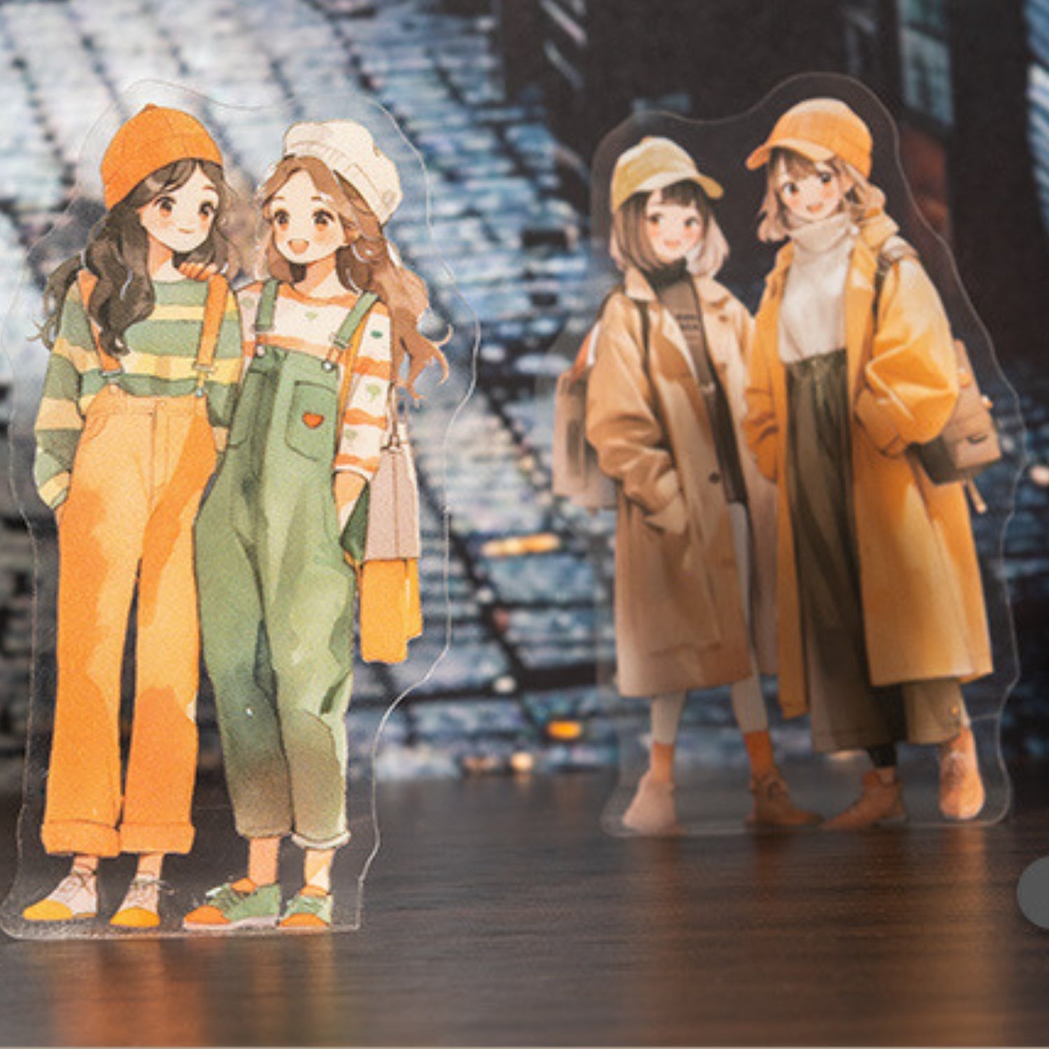 Strolling In The City Series Fashion Character Scene Sticker Pack