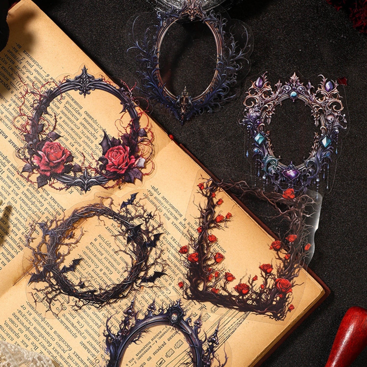 Whisper Of The Ancient Mirror Series Retro Dark Gorgeous Border Sticker Pack