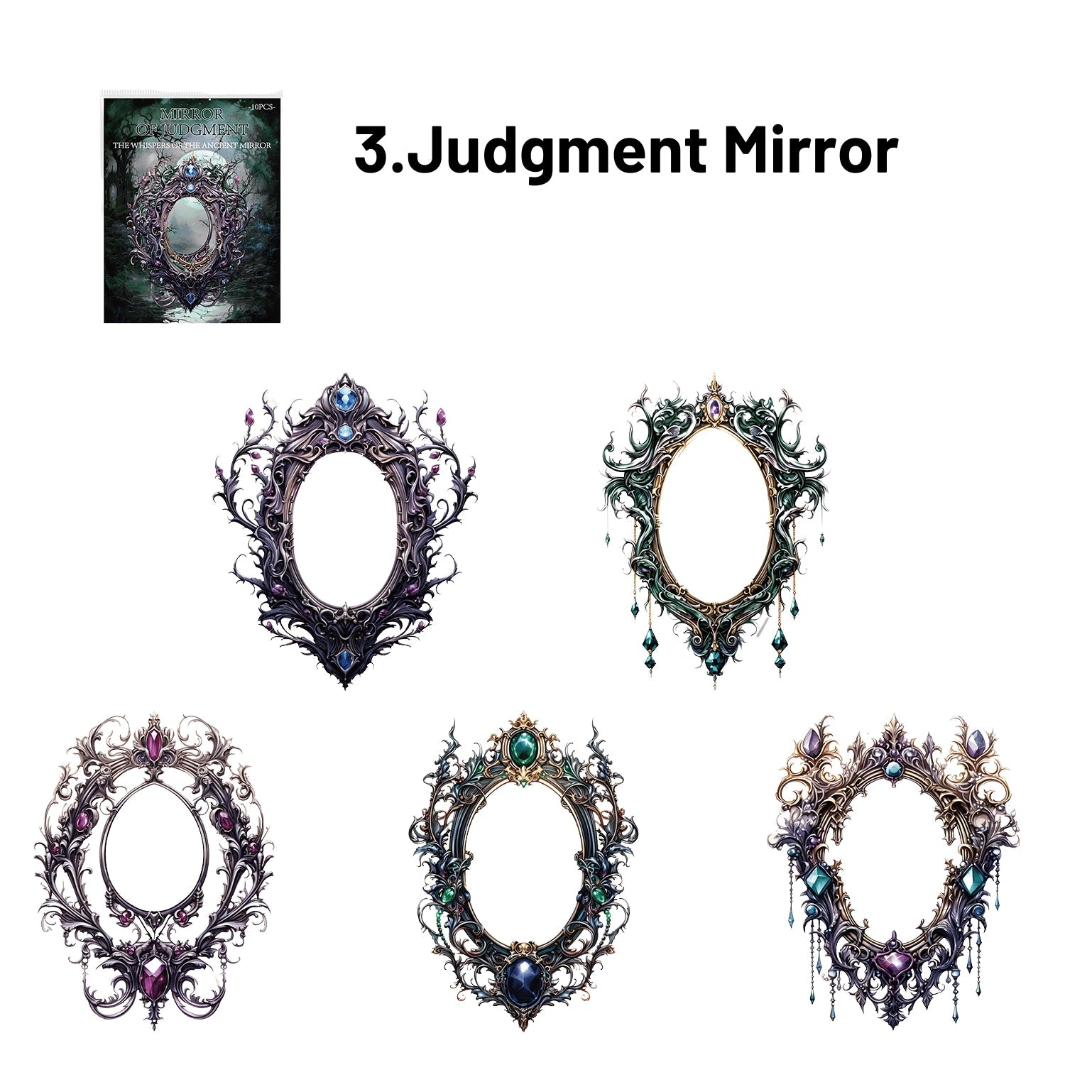 Whisper Of The Ancient Mirror Series Retro Dark Gorgeous Border Sticker Pack
