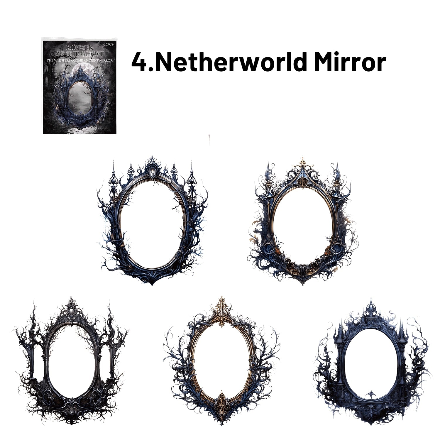 Whisper Of The Ancient Mirror Series Retro Dark Gorgeous Border Sticker Pack